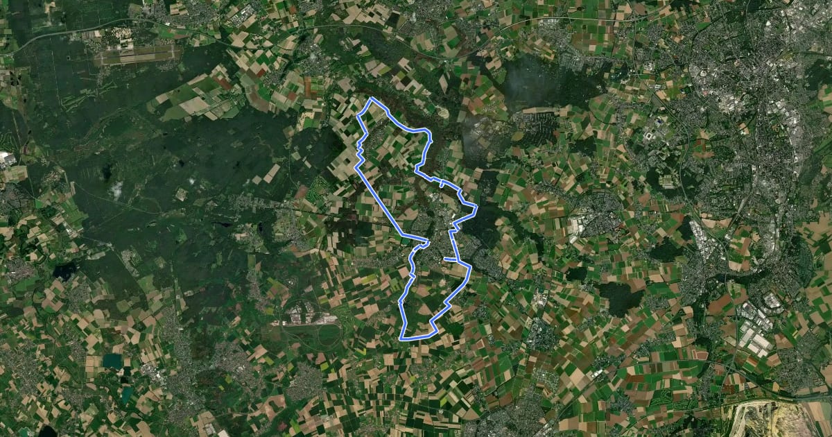 Маршрут Wegberger Wassermühlentour на спутниковом снимке