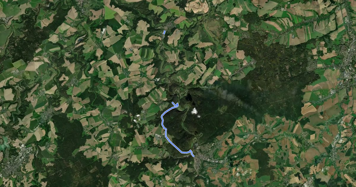 Маршрут Weiße-Elster-Weg на спутниковом снимке