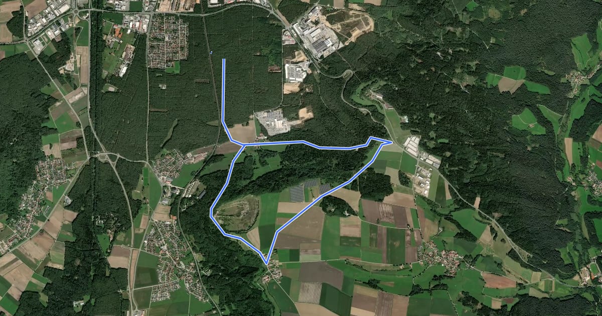 Маршрут Weichselsteinweg на спутниковом снимке