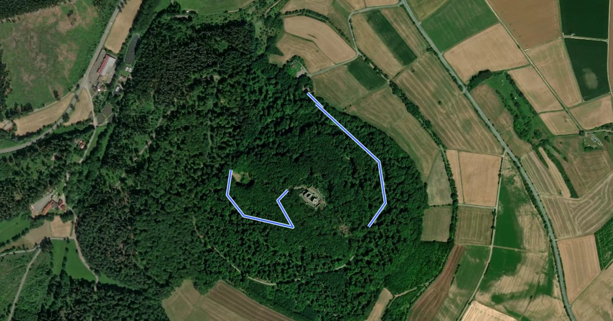 Маршрут Weidelsburg, Rundweg 1 на спутниковом снимке