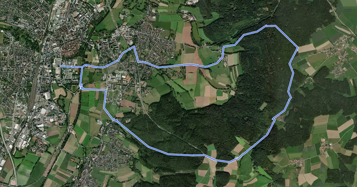 Маршрут Weiden-Fischerberg-Weiden на спутниковом снимке