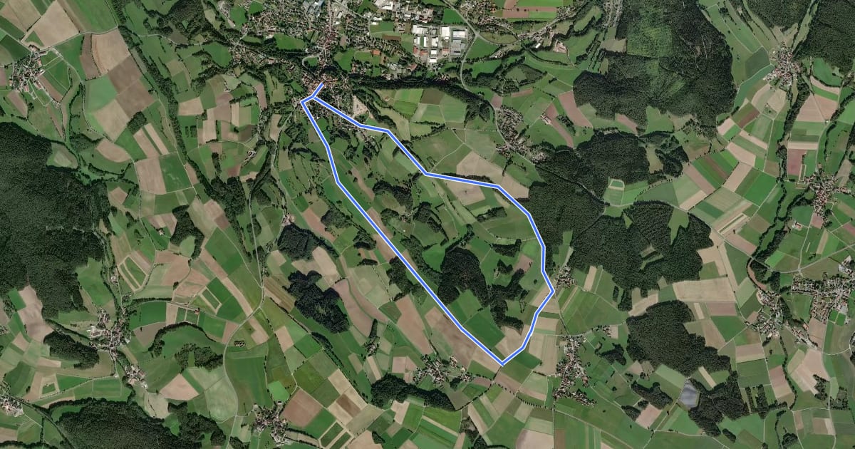 Маршрут Weidenberg Rundwanderweg Nr. 1 на спутниковом снимке