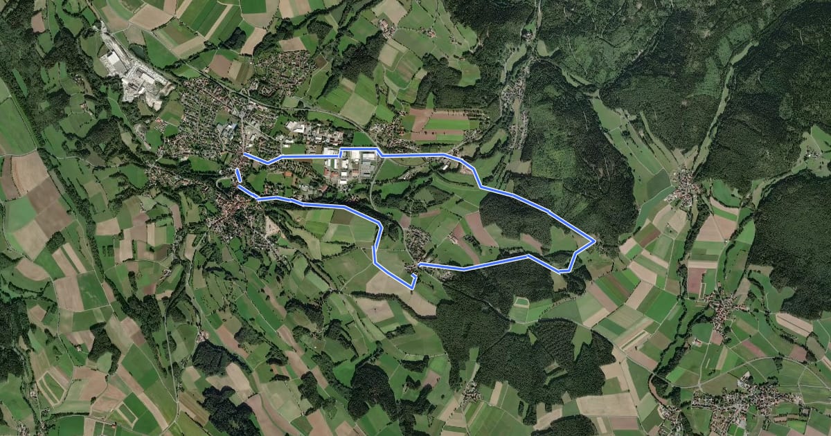 Маршрут Weidenberg Rundwanderweg Nr. 4 на спутниковом снимке