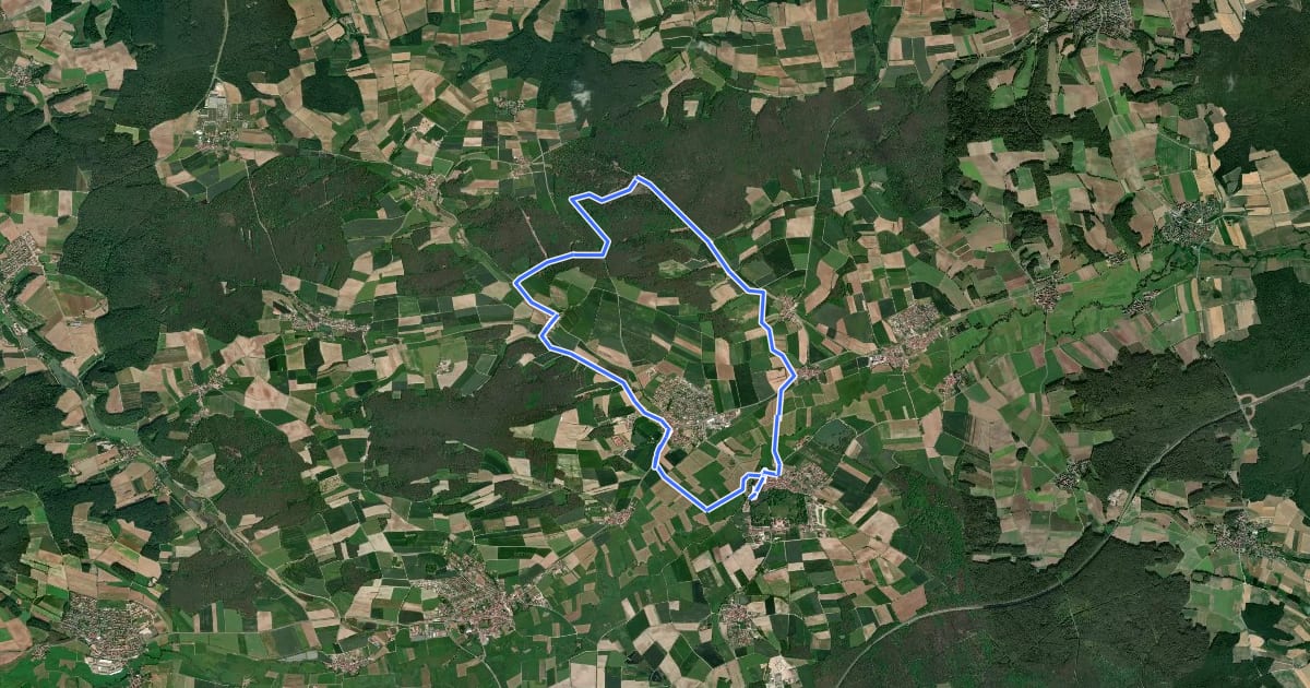 Маршрут Weihererweg Pommersfelden на спутниковом снимке