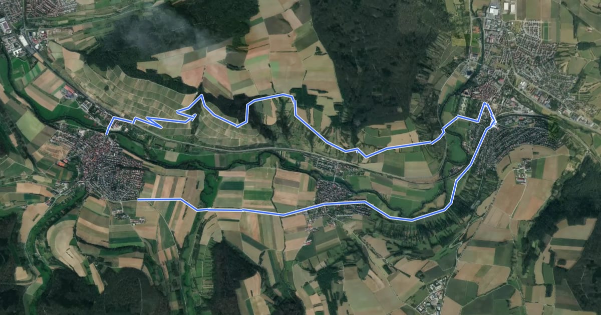 Маршрут Weikersheimer Weg на спутниковом снимке