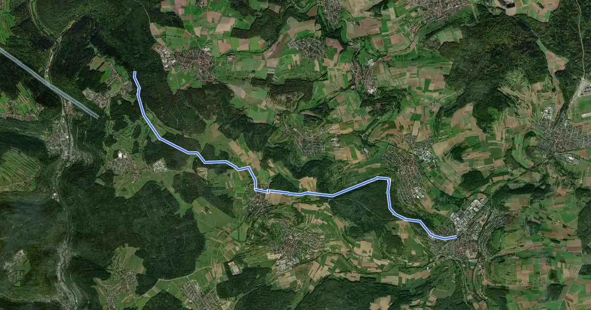 Маршрут Weil der Stadt - Monbachtal на спутниковом снимке