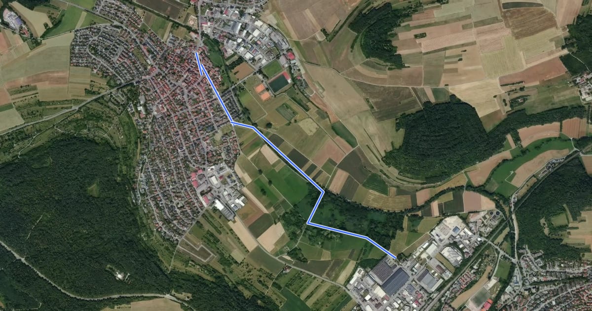 Маршрут Weil der Stadt Riedsträßle - Merklingen Mittlere Straße на спутниковом снимке