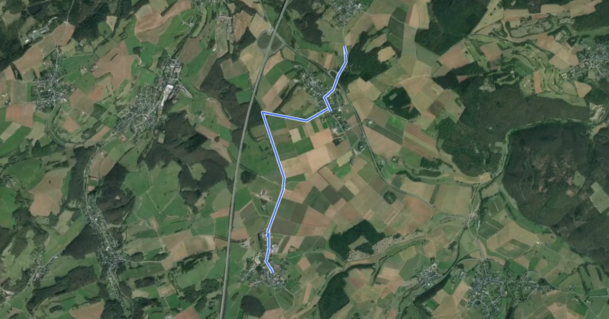 Маршрут Weiler am Berge (90) - Harzheim (91) на спутниковом снимке