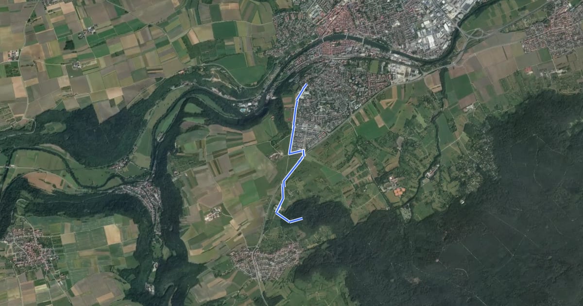 Маршрут Weilerburg-Kreuzerfeld на спутниковом снимке