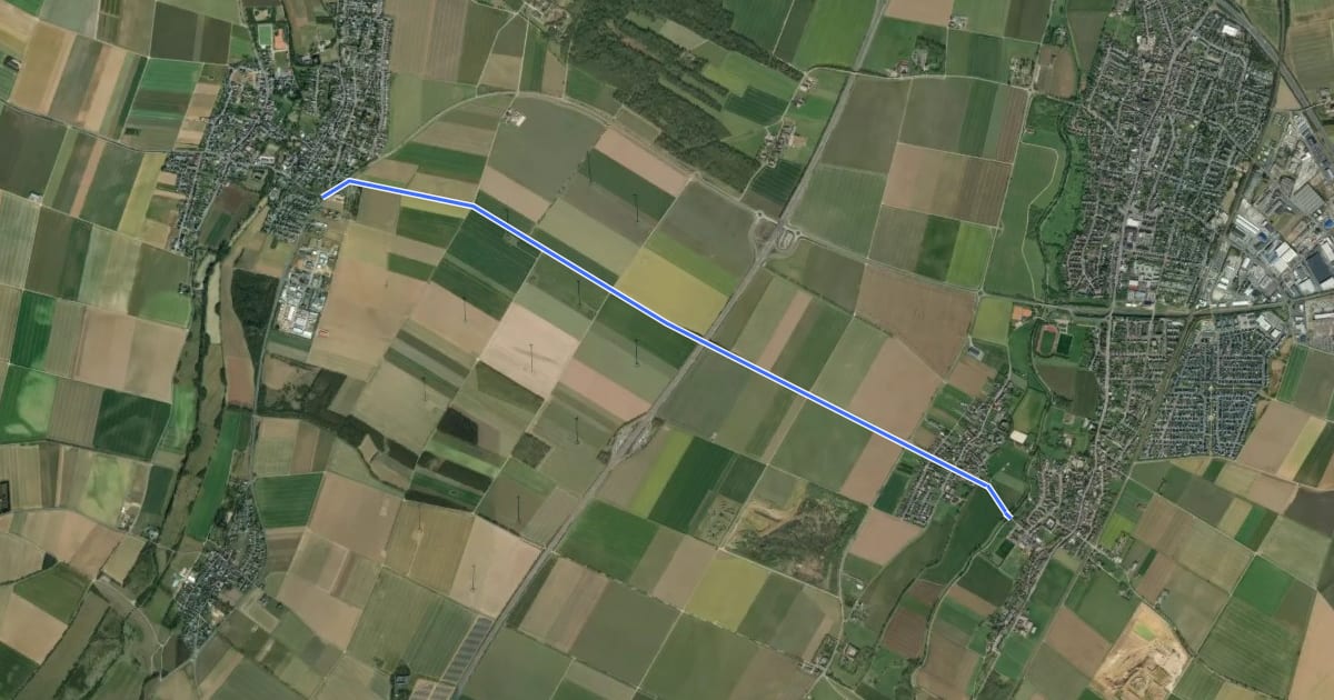 Маршрут Weilerswist (07) - Friesheim (17) на спутниковом снимке