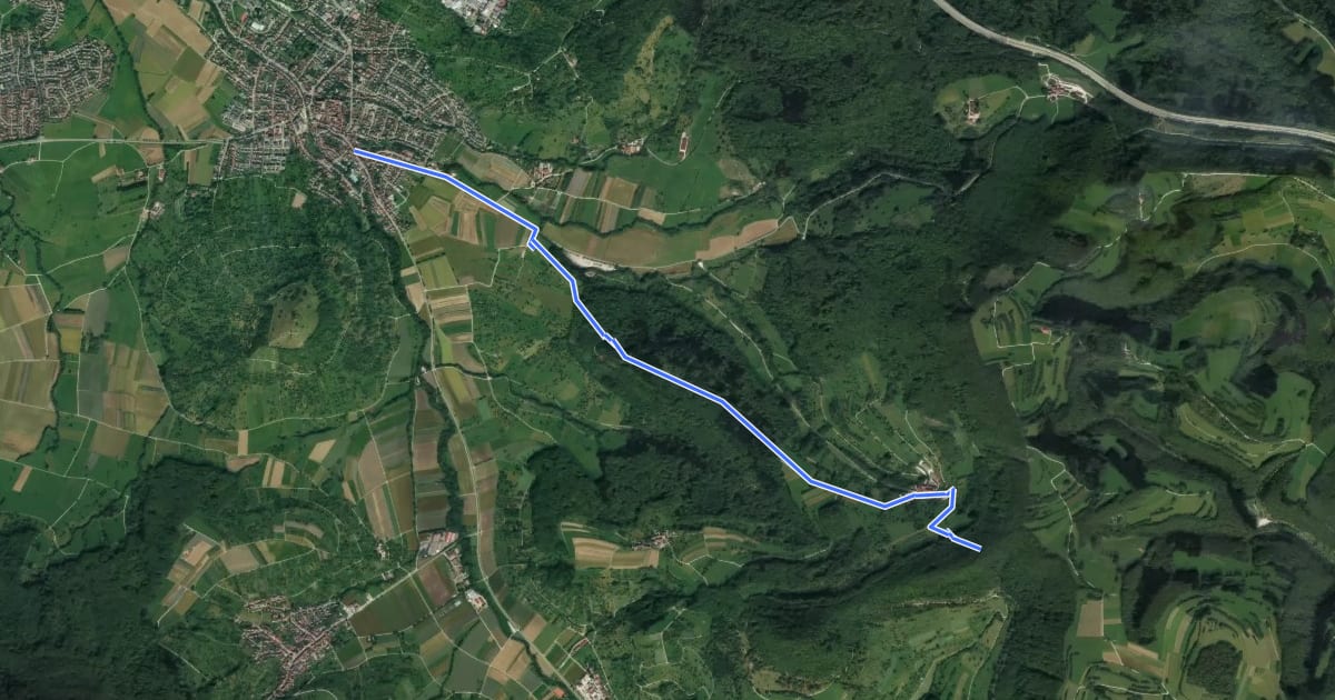 Маршрут Weilheim - Häringen - Sickenbühl на спутниковом снимке