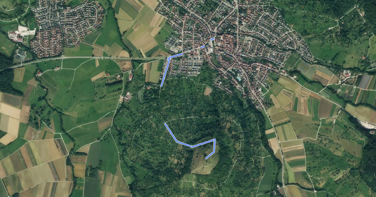Маршрут Weilheim - Limburg на спутниковом снимке