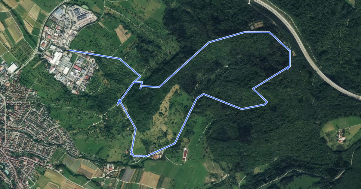Маршрут Weilheim Rundweg 13 на спутниковом снимке