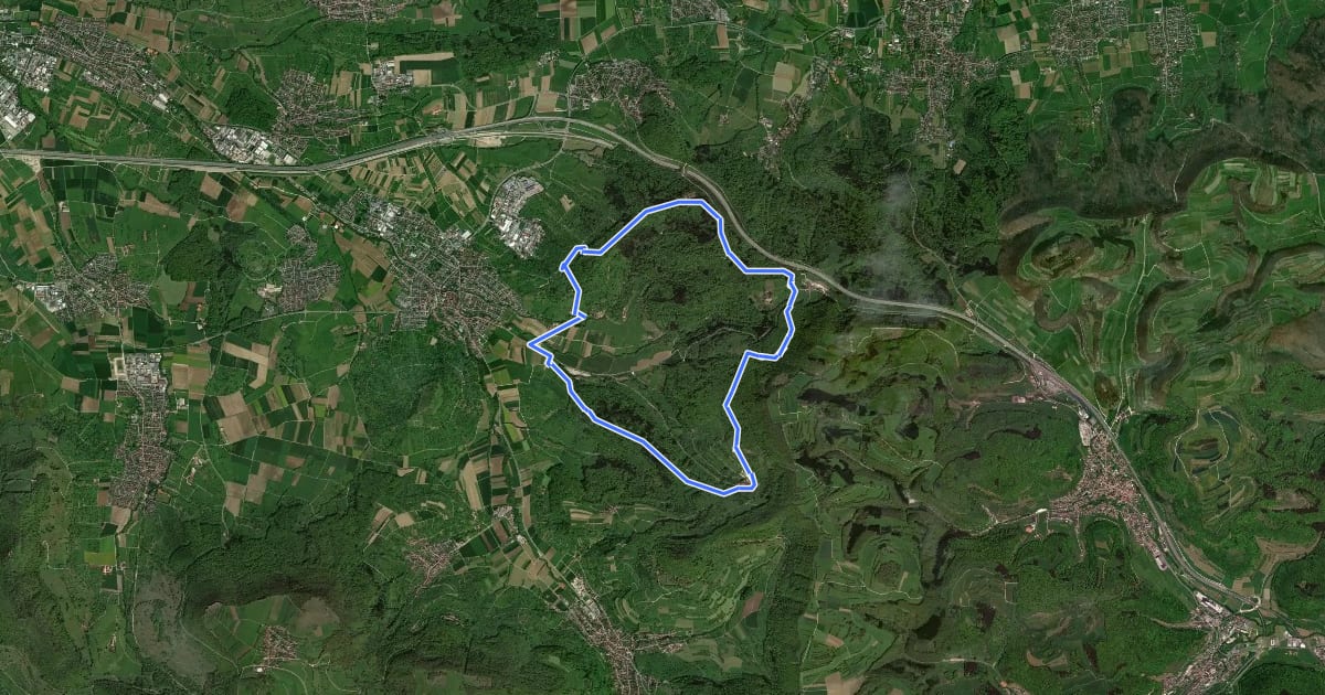 Маршрут Weilheim Rundweg 14 на спутниковом снимке