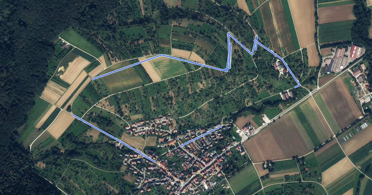 Маршрут Weilheim Rundweg 63 на спутниковом снимке