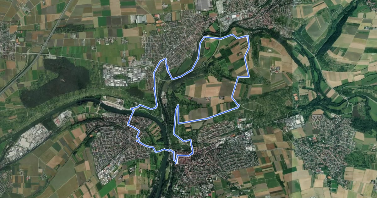 Маршрут Wein-Lese-Weg Tour 1 на спутниковом снимке