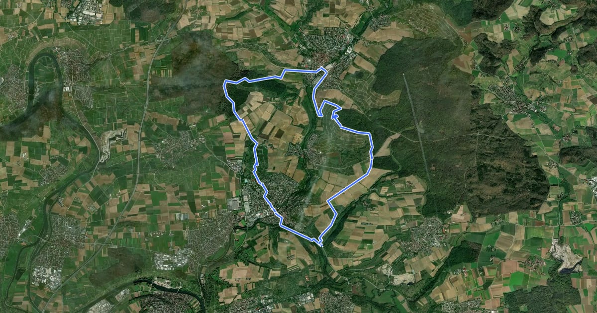 Маршрут Wein-Lese-Weg Tour 2 на спутниковом снимке
