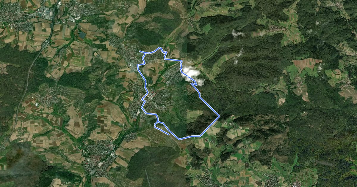 Маршрут Wein-Lese-Weg Tour 4 на спутниковом снимке