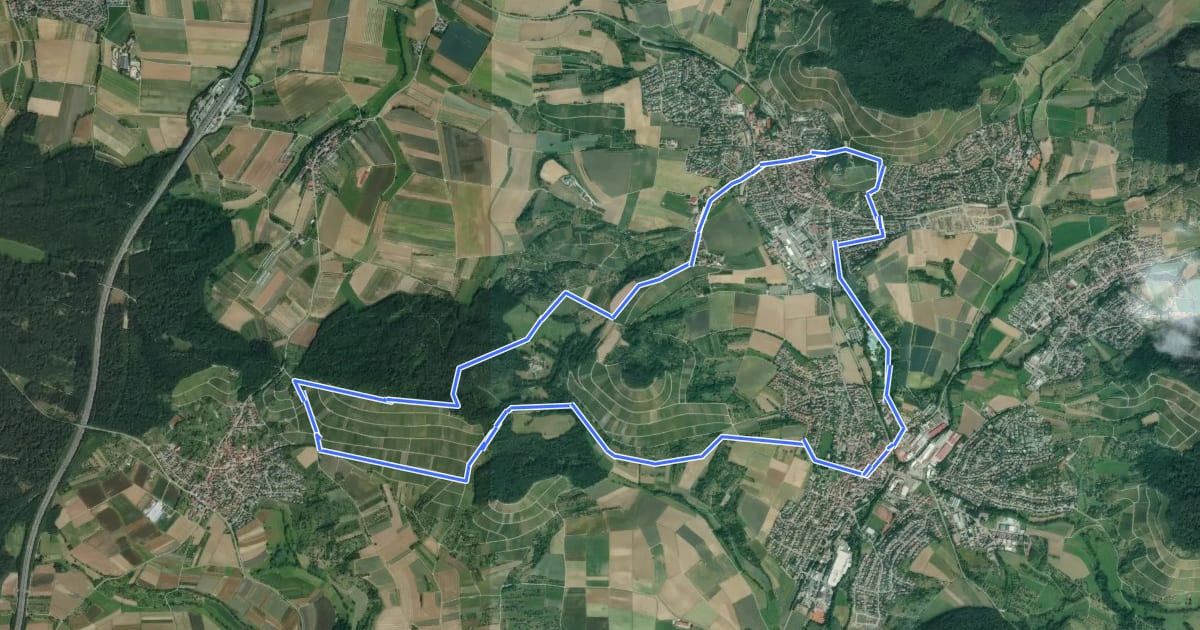 Маршрут Wein-Lese-Weg Tour 5 на спутниковом снимке