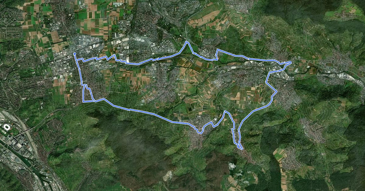 Маршрут Wein- und Kelterroute на спутниковом снимке