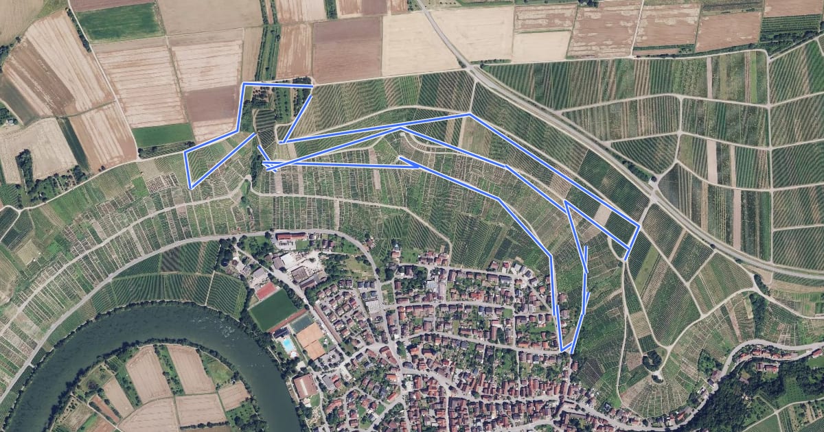 Маршрут Wein- und Obstwanderweg Mundelsheim 2 на спутниковом снимке