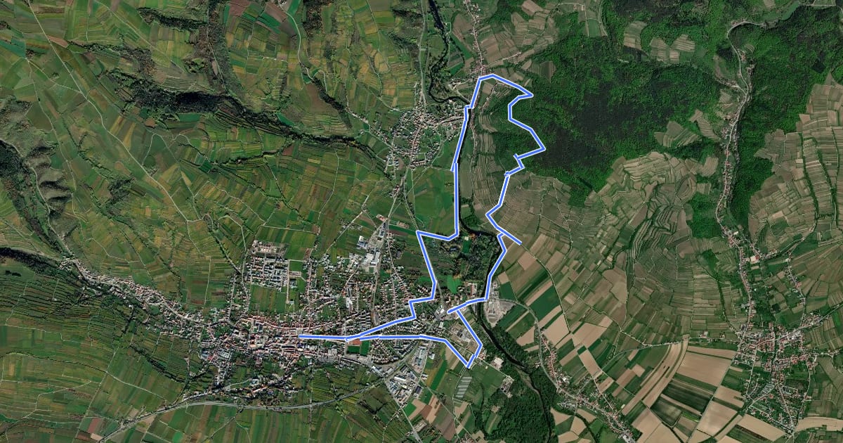 Маршрут Wein- und Wasserrunde zur Kamptalwarte am Heiligenstein, Nr. 65 на спутниковом снимке