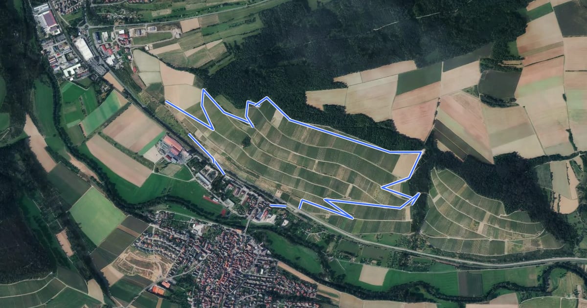 Маршрут Weinbergpanoramaweg на спутниковом снимке