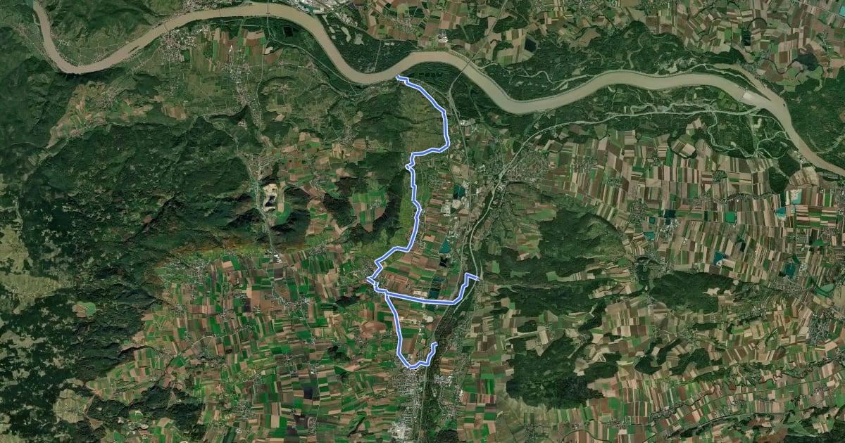 Маршрут Weinbergradweg на спутниковом снимке