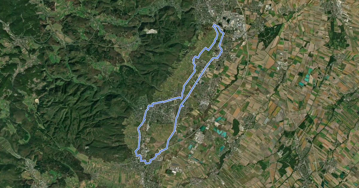 Маршрут Weingartenradweg на спутниковом снимке