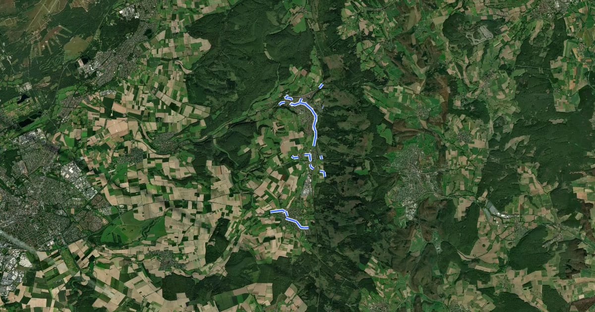 Маршрут "Weinglas-Route" (Altenbeken, Schwaney) на спутниковом снимке