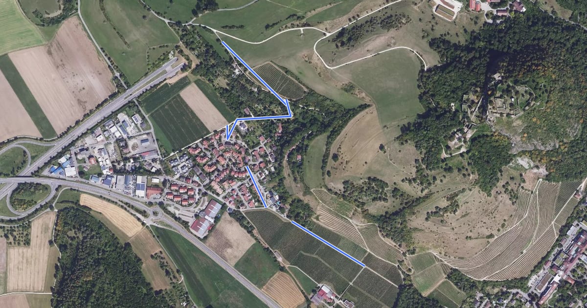 Маршрут Weingut Vollmayer - Rennweg на спутниковом снимке