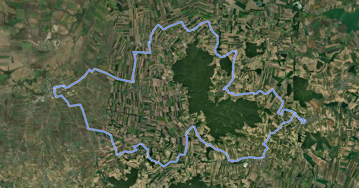 Маршрут Weinradroute Veltliner | Start Laa an der Thaya на спутниковом снимке