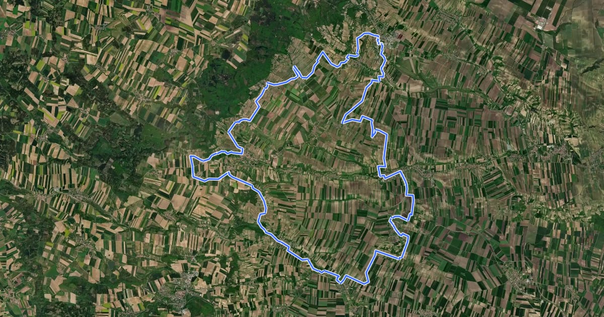 Маршрут Weinradroute Weinviertel DAC на спутниковом снимке