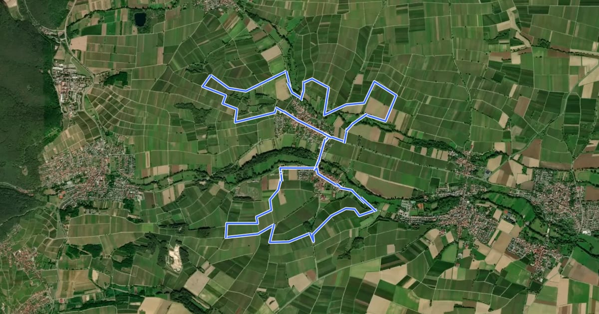 Маршрут Weinrundwanderweg Heuchelheim-Klingen на спутниковом снимке