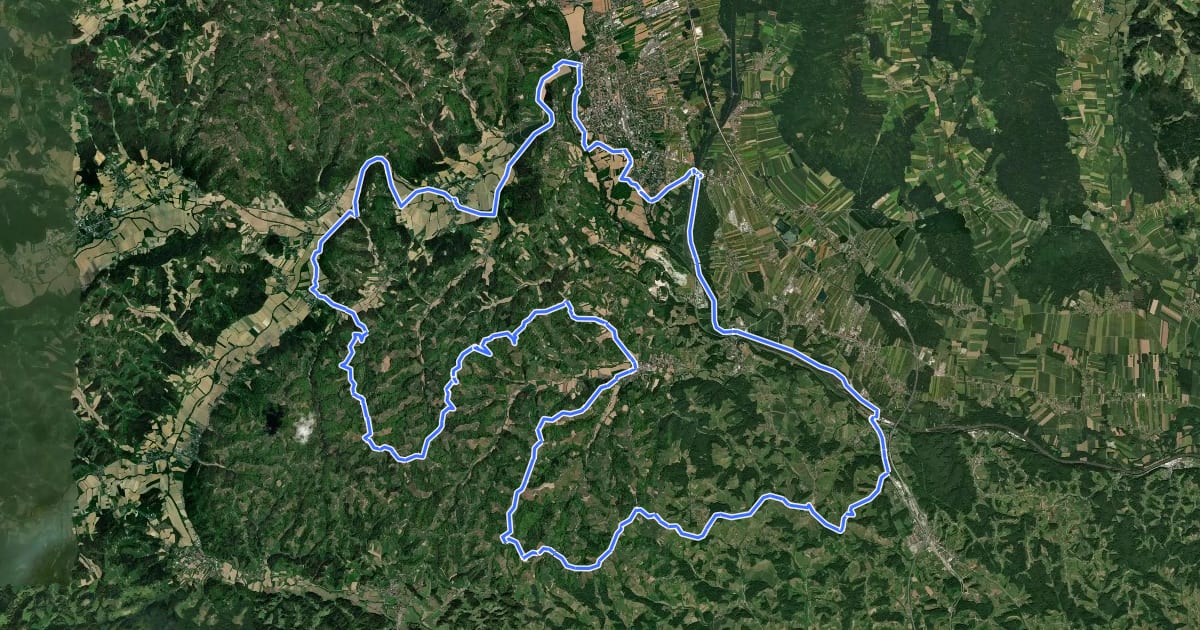 Маршрут Weinstraßen Tour на спутниковом снимке