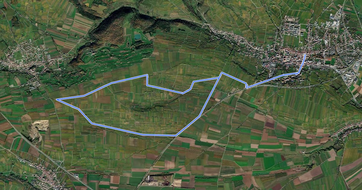 Маршрут Weintour 1 (Nr. 101) на спутниковом снимке