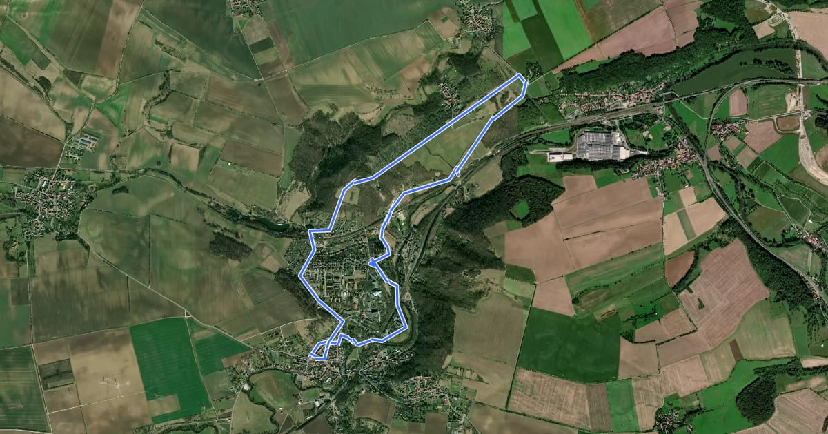Маршрут Weinwanderweg Bad Sulza на спутниковом снимке