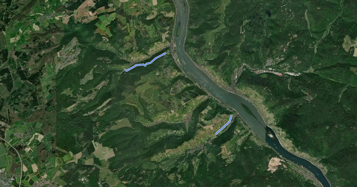 Маршрут Weinwanderweg (grün) на спутниковом снимке
