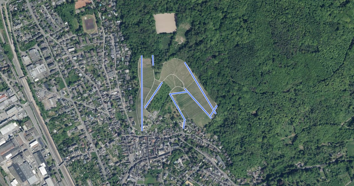 Маршрут Weinwanderweg Oberdollendorf на спутниковом снимке