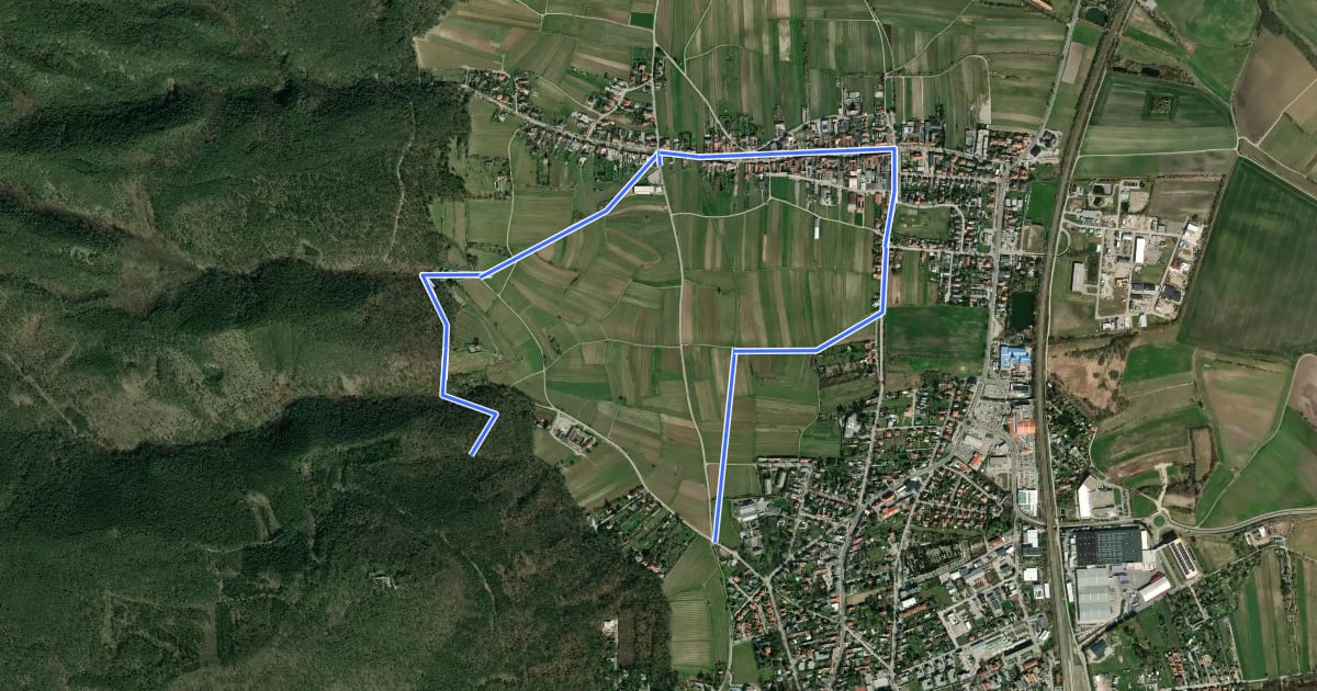 Маршрут Weinwanderweg (Sooß) на спутниковом снимке