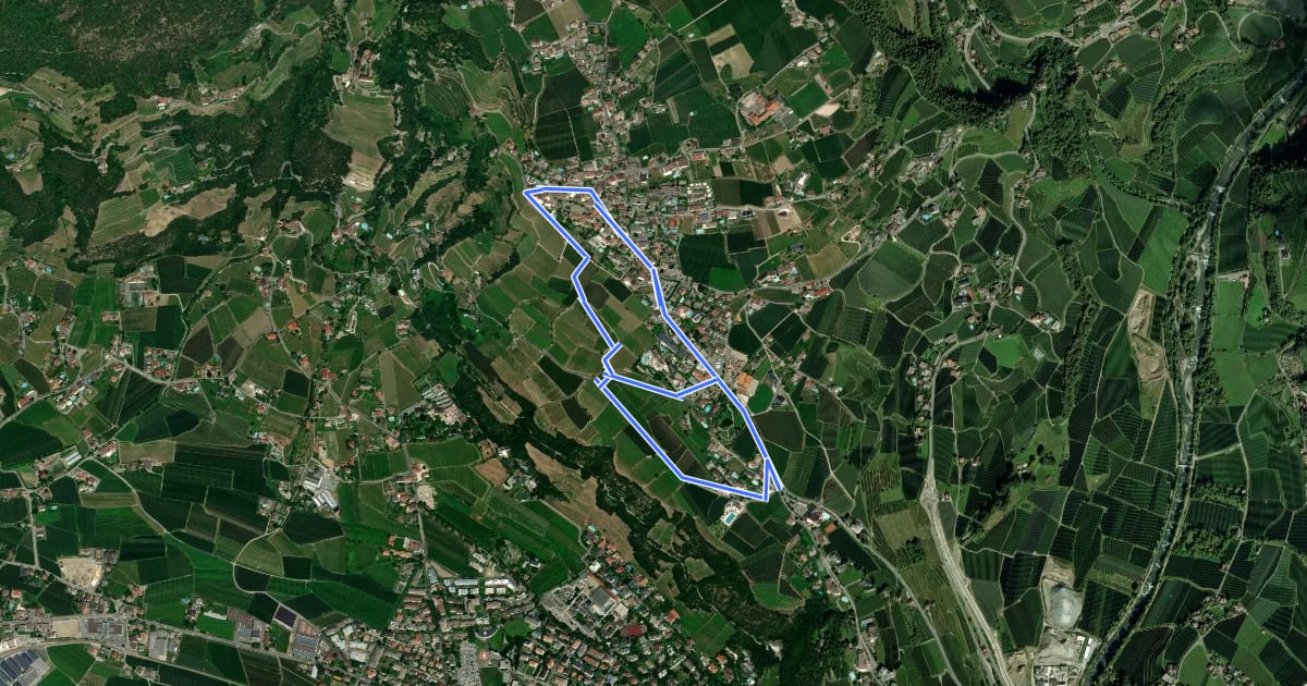 Маршрут Weinweg на спутниковом снимке