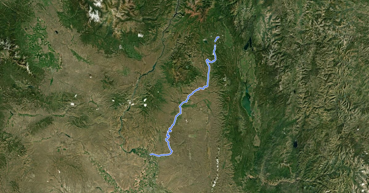 Маршрут Weiser River Trail на спутниковом снимке