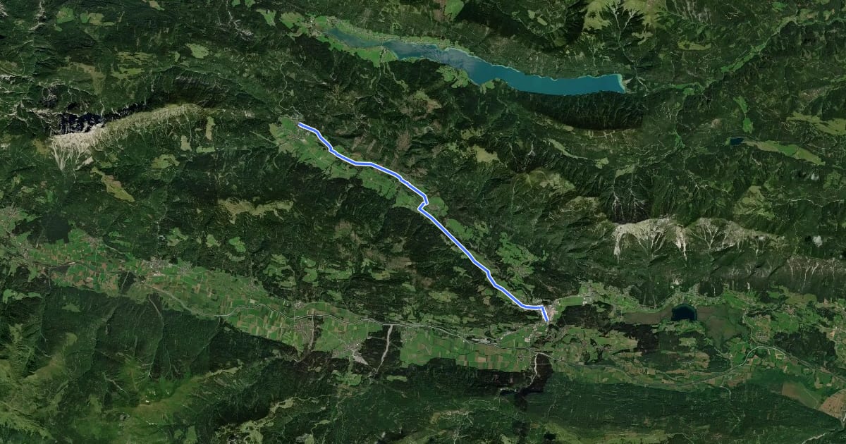 Маршрут Weissensee-Radweg на спутниковом снимке