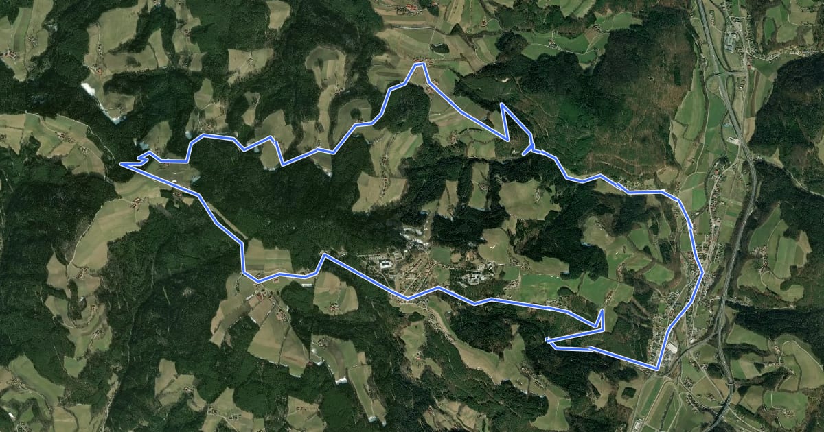 Маршрут Weitblickroute (e-Bike) на спутниковом снимке