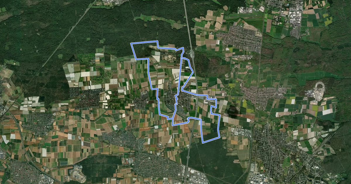 Маршрут Weiterstädter Rundwanderwege - Stadtteilrunde Gräfenhausen на спутниковом снимке
