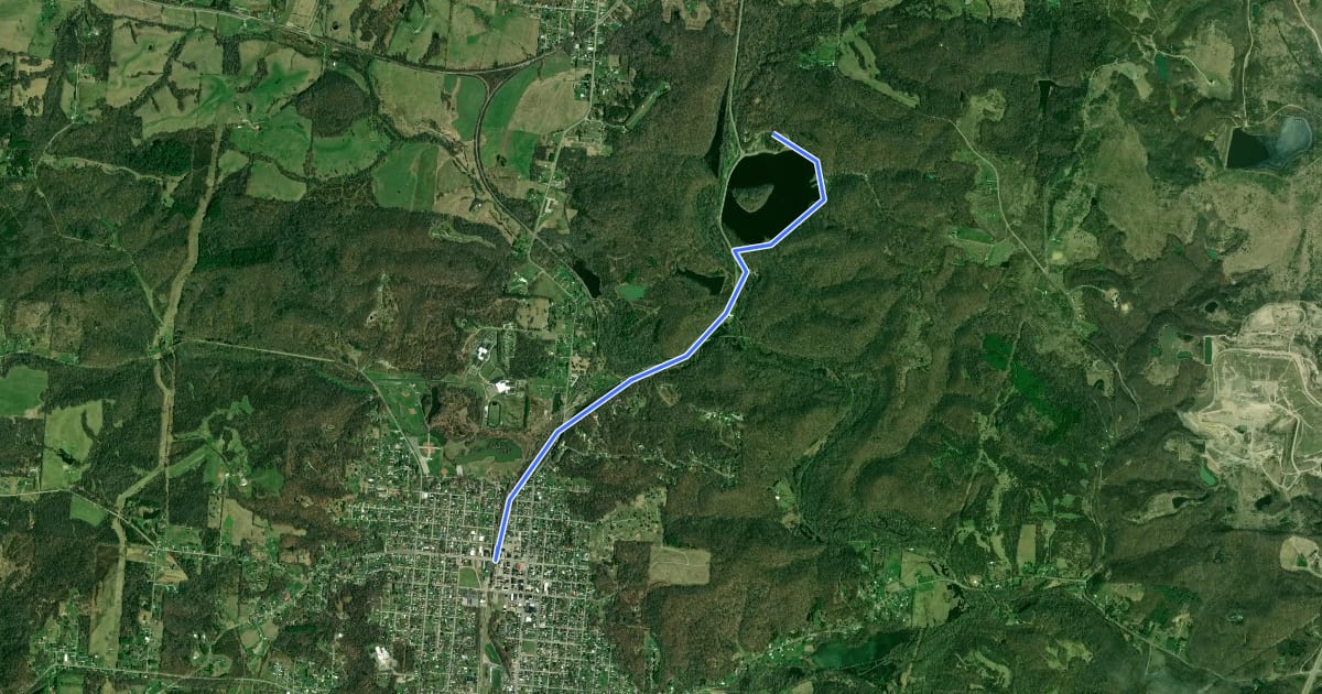 Маршрут Wellston Bike Path на спутниковом снимке