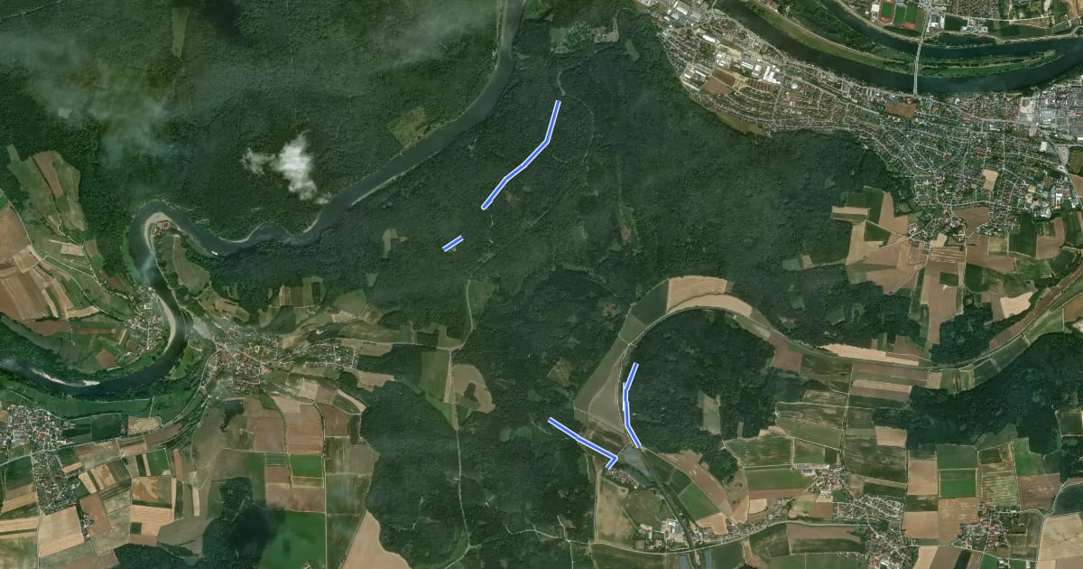 Маршрут Weltenburger Enge VII - Hopfental-Rundweg на спутниковом снимке