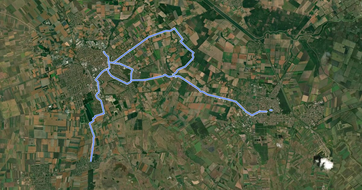 Маршрут Wenckheim kerékpárút на спутниковом снимке