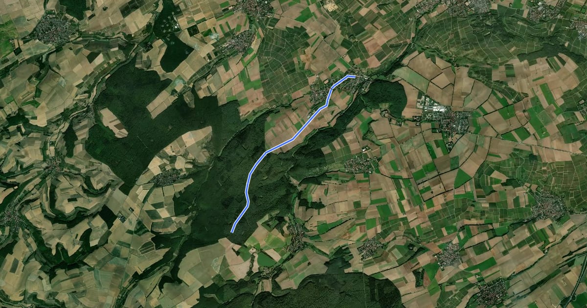 Маршрут Wendelsheim - Nieder-Wiesen на спутниковом снимке