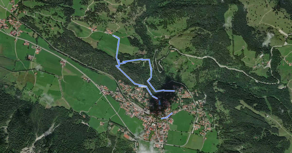 Маршрут Wendelstein-Männlein-Weg на спутниковом снимке